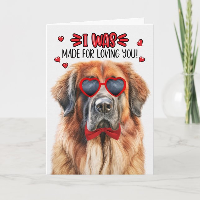 Cartes Pour Fêtes Annuelles Leonberger Chien fait pour vous aimer Valentine (Devant)