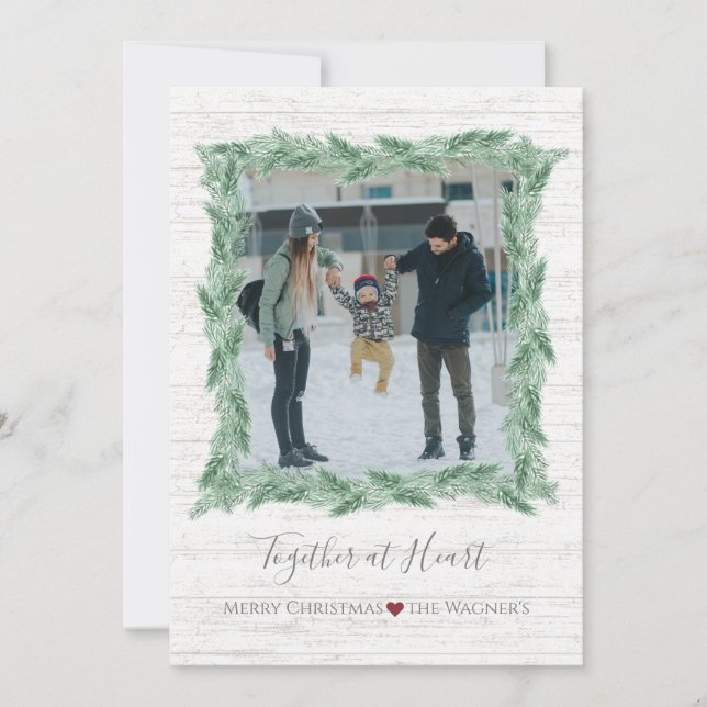 Cartes Pour Fêtes Annuelles L'épinette agricole ensemble au coeur (Devant)