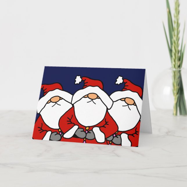 Cartes Pour Fêtes Annuelles Les 3 Santas (Devant)