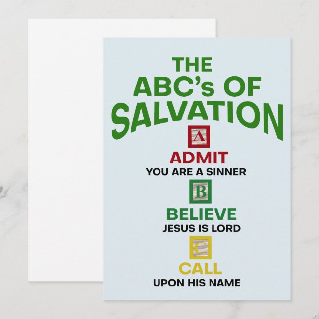 Cartes Pour Fêtes Annuelles Les ABC du salut (Devant / Derrière)