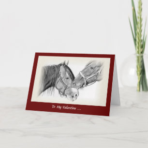 Cartes Pour Fêtes Annuelles Les amateurs de chevaux : Saint Valentin, Cheval A