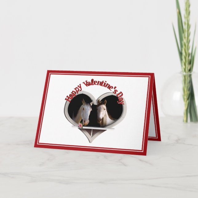 Cartes Pour Fêtes Annuelles Les amateurs de chevaux Valentine (Devant)