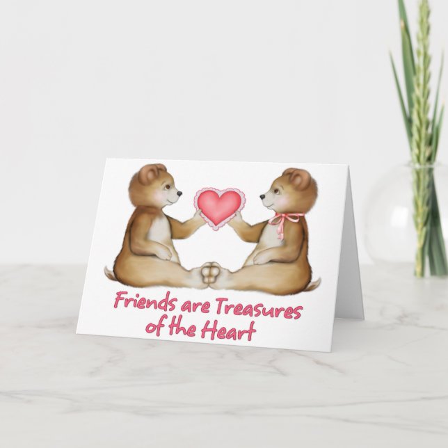 Cartes Pour Fêtes Annuelles Les amis sont des trésors du coeur (Devant)