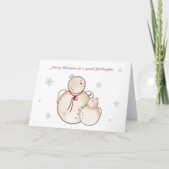 Cartes Pour Fêtes Annuelles Les Anges des neiges, Joyeuse fille de Noël (Devant)