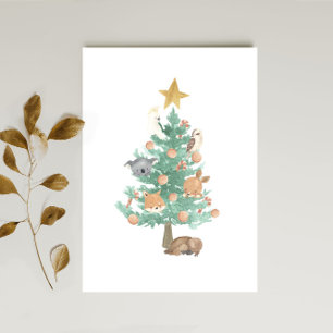 Cartes Pour Fêtes Annuelles Les animaux australiens dans un arbre de Noël