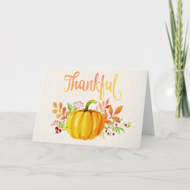 Cartes Pour Fêtes Annuelles Les aquarelles de Thanksgiving "Thanksgiving" (Devant)