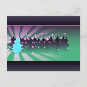 Cartes Pour Fêtes Annuelles Les arbres de Noël dans les tons verts