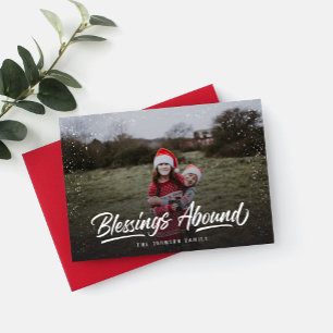 Cartes Pour Fêtes Annuelles Les Bénédictions Abondent Photo de Noël Religieux