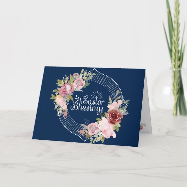 Cartes Pour Fêtes Annuelles Les bénédictions de Pâques Le Seigneur vous béniss (Devant)