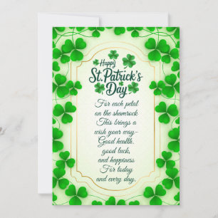Cartes Pour Fêtes Annuelles Les bénédictions irlandaises et les trèfles sont d