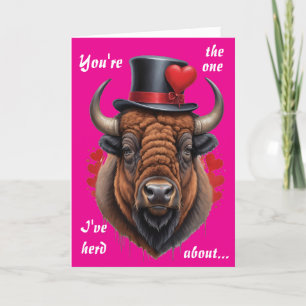 Cartes Pour Fêtes Annuelles Les bisons s'aiment avec un sens de l'humour sauva
