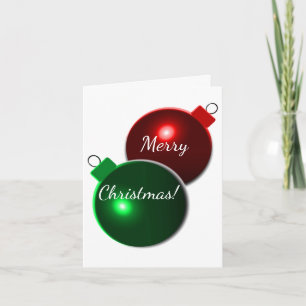 Cartes Pour Fêtes Annuelles Les boules de Noël brillent rouge et vert avec l'a