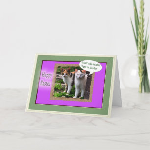 Cartes Pour Fêtes Annuelles Les chats drôles menacent le lapin de Pâques