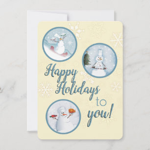 Cartes Pour Fêtes Annuelles Les chefs de Snowman restauration restauration res