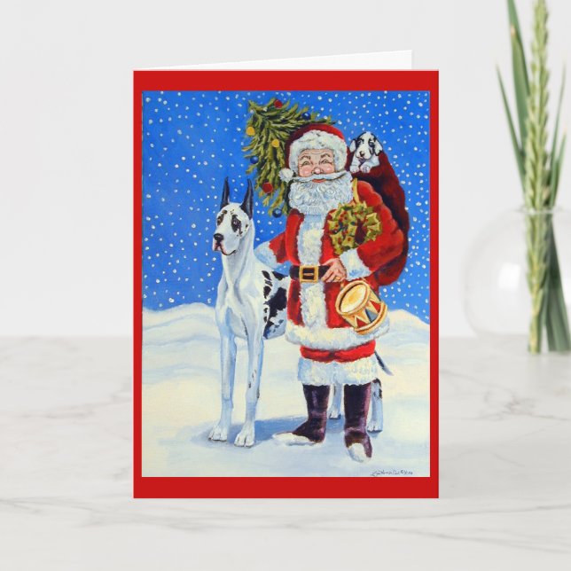 Cartes Pour Fêtes Annuelles Les Coffrets de Noël des grands Danois (Devant)