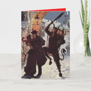 Cartes Pour Fêtes Annuelles Les couples de baiser de Krampus punissent