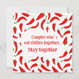 Cartes Pour Fêtes Annuelles Les couples qui mangent des piments ensemble reste