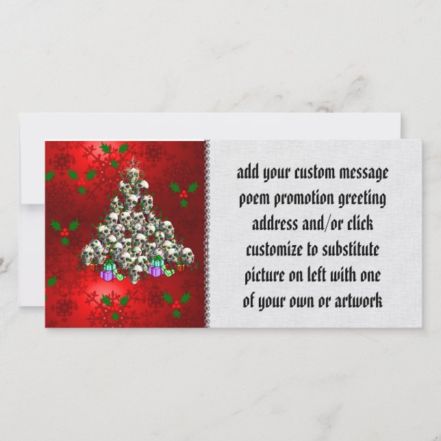 Cartes Pour Fêtes Annuelles Les crânes de Noël (Devant)
