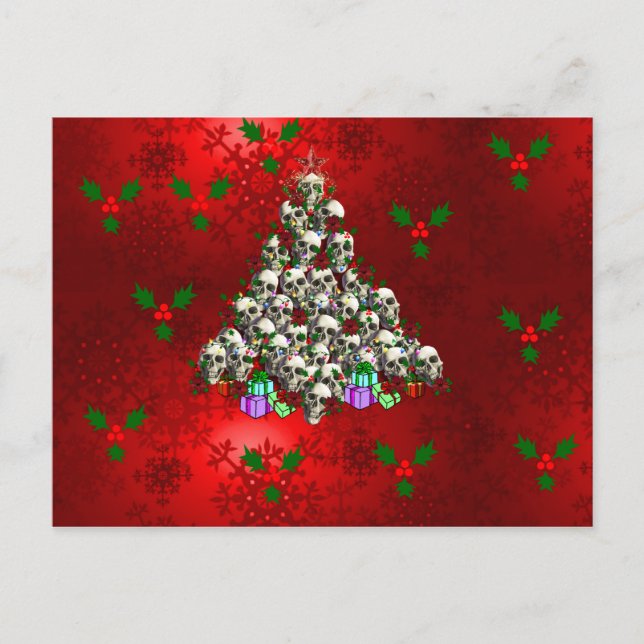Cartes Pour Fêtes Annuelles Les crânes de Noël (Devant)