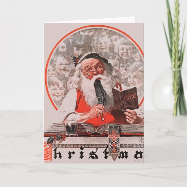 Cartes Pour Fêtes Annuelles Les dépenses de Père Noël (Devant)