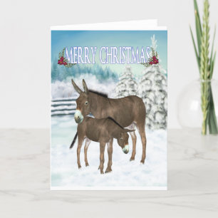 Cartes Pour Fêtes Annuelles Les Donkeys de Christmas. christ