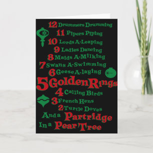 Cartes Pour Fêtes Annuelles Les Douze Jours De Noël