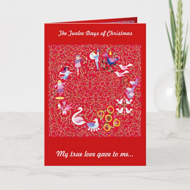 Cartes Pour Fêtes Annuelles Les douze jours de Noël (Devant)