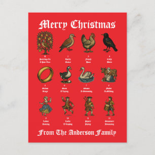 Cartes Pour Fêtes Annuelles Les douze jours de Noël