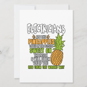 Cartes Pour Fêtes Annuelles Les Électriciens Sont Comme Des Ananas.