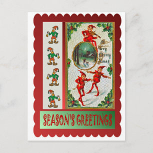 Cartes Pour Fêtes Annuelles Les elfes dansantes