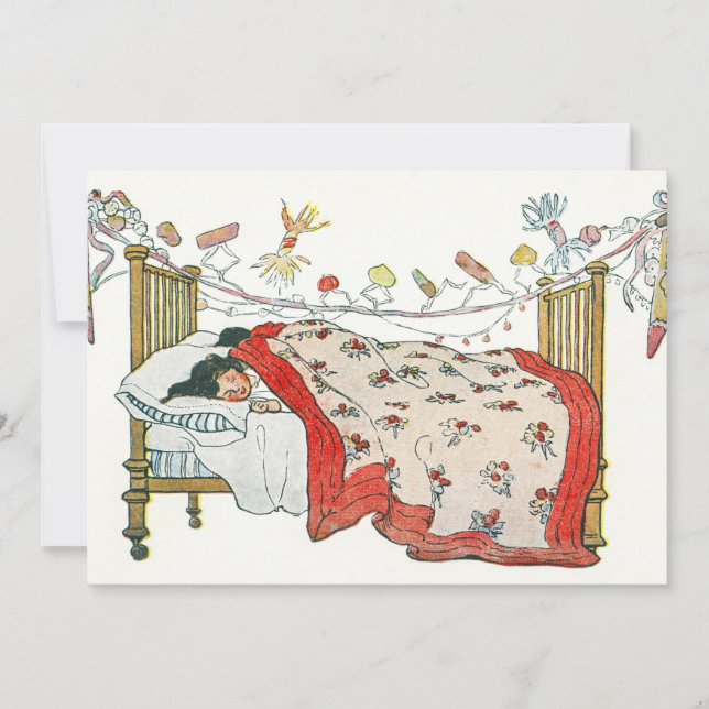 Cartes Pour Fêtes Annuelles Les enfants étaient nichés tous douillets dans leu (Devant)