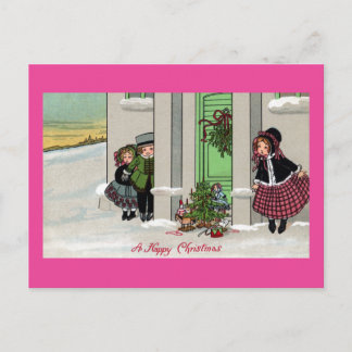 Cartes Pour Fêtes Annuelles Les enfants excités attendent Xmas surprise