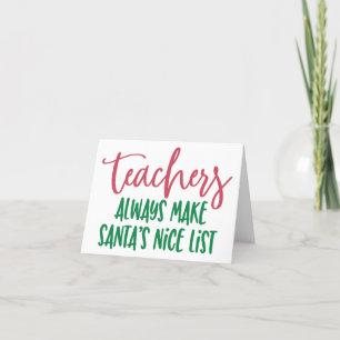 Cartes Pour Fêtes Annuelles Les enseignants personnalisés font toujours la lis