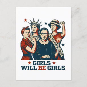 Cartes Pour Fêtes Annuelles Les Filles Seront Des Filles Féministes Empower Fe