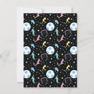 Cartes Pour Fêtes Annuelles Les filles soccer Silhouettes Étoiles et étincelle