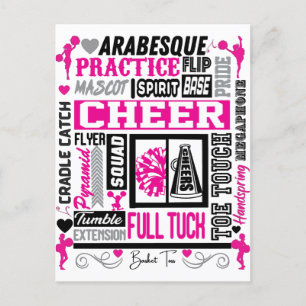 Cartes Pour Fêtes Annuelles Les filles typographie à la mode en noir et rose