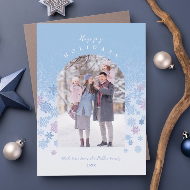 Cartes Pour Fêtes Annuelles Les flocons de neige d'hiver modernes Joyeuses vac (Créateur téléchargé)