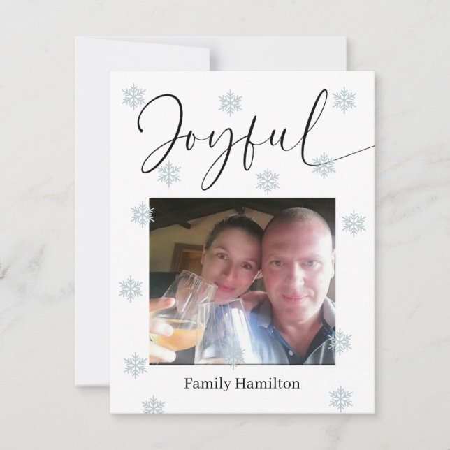 Cartes Pour Fêtes Annuelles Les flocons de neige Joyeux Noël Joyeux (Devant)