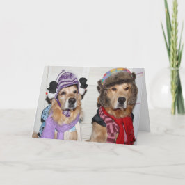 Cartes Pour Fêtes Annuelles Les golden réunis pour les vacances d'hiver