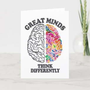 Cartes Pour Fêtes Annuelles Les grands esprits pensent différemment Cerveau