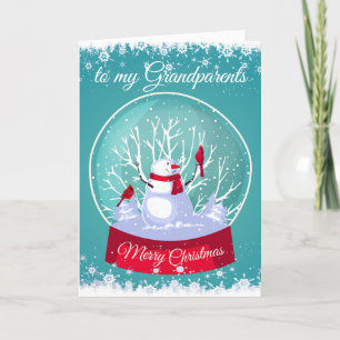 Cartes Pour Fêtes Annuelles Les grands-parents du Cardinal Snowman de Noël