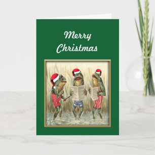 Cartes Pour Fêtes Annuelles Les grenouilles chantent Joyeux Noël