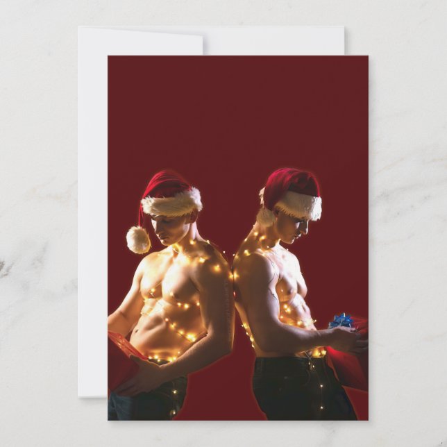 Cartes Pour Fêtes Annuelles Les hommes torse nu de SlipperyJoe, Noël (Devant)