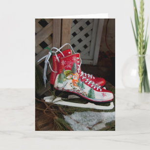 Cartes Pour Fêtes Annuelles Les Iceskas de Noël avec Snowman Design
