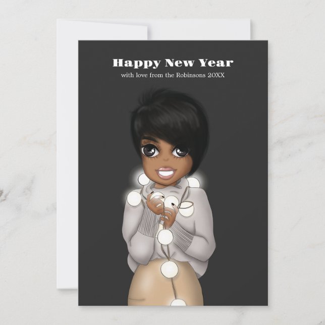 Cartes Pour Fêtes Annuelles Les lumières de Noël des femmes africaines américa (Devant)
