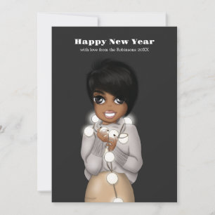Cartes Pour Fêtes Annuelles Les lumières de Noël des femmes africaines américa