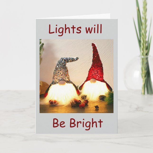 CARTES POUR FÊTES ANNUELLES "LES LUMIÈRES SERONT LUMINEUSES" BONHEUR DE NOËL (Devant)