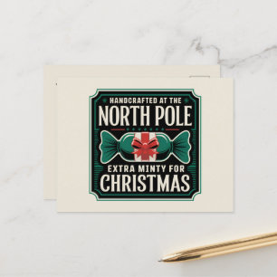Cartes Pour Fêtes Annuelles Les menthe de Noël du Pôle Nord ajoutent un messag