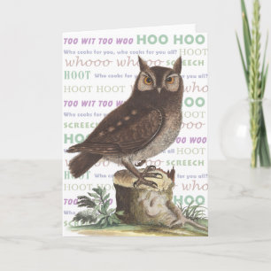Cartes Pour Fêtes Annuelles Les Merveilleuses Chouettes Sonores Fabriquées - I