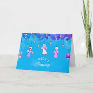 Cartes Pour Fêtes Annuelles Les mignons anges caricaturaux